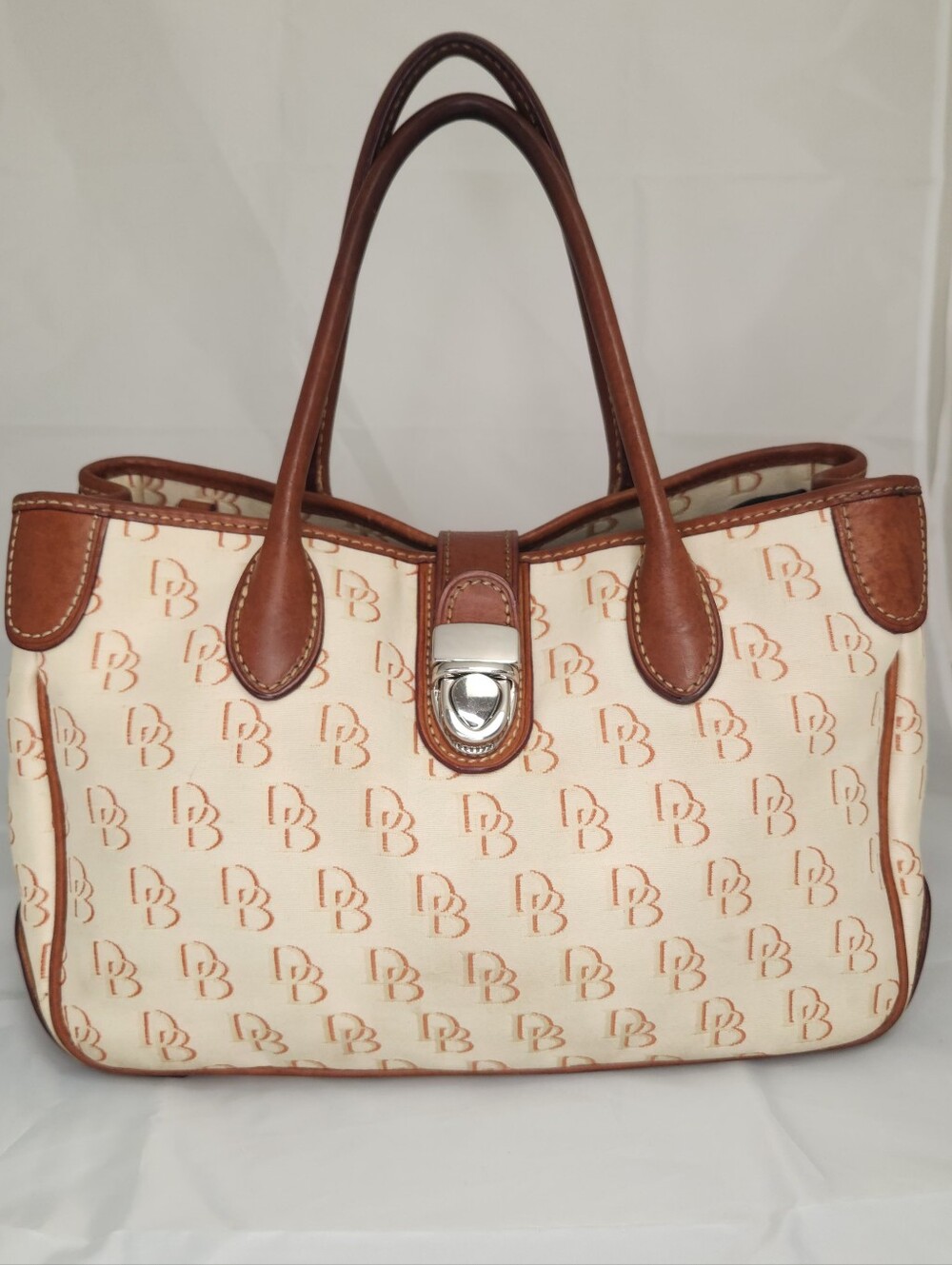 Dooney & Bourke Signature DB Double Handle Tote Amazing Shape!!